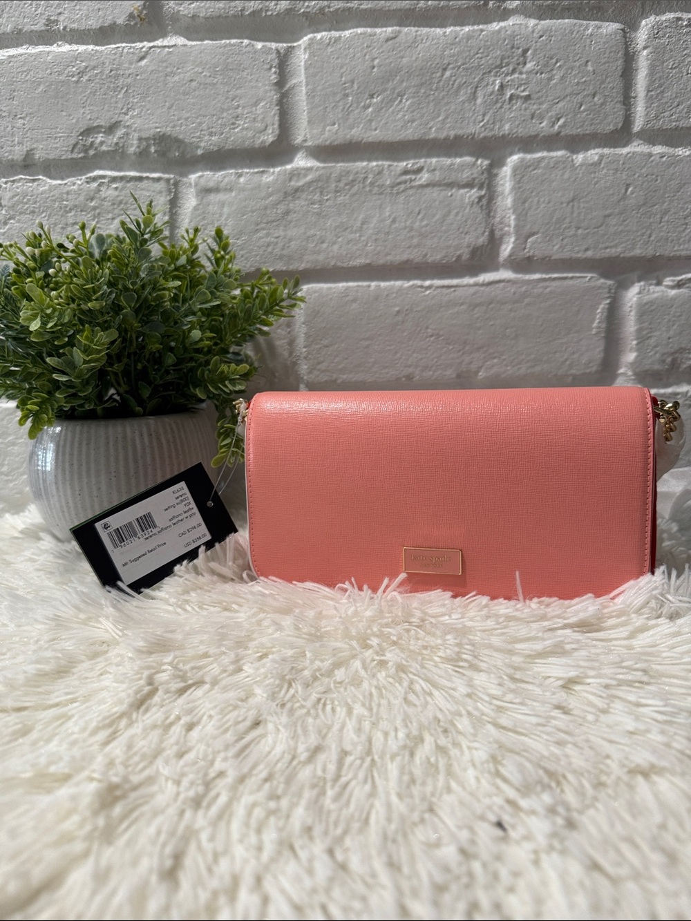 kate spade Serena Pop Trim Chain Leather Wallet